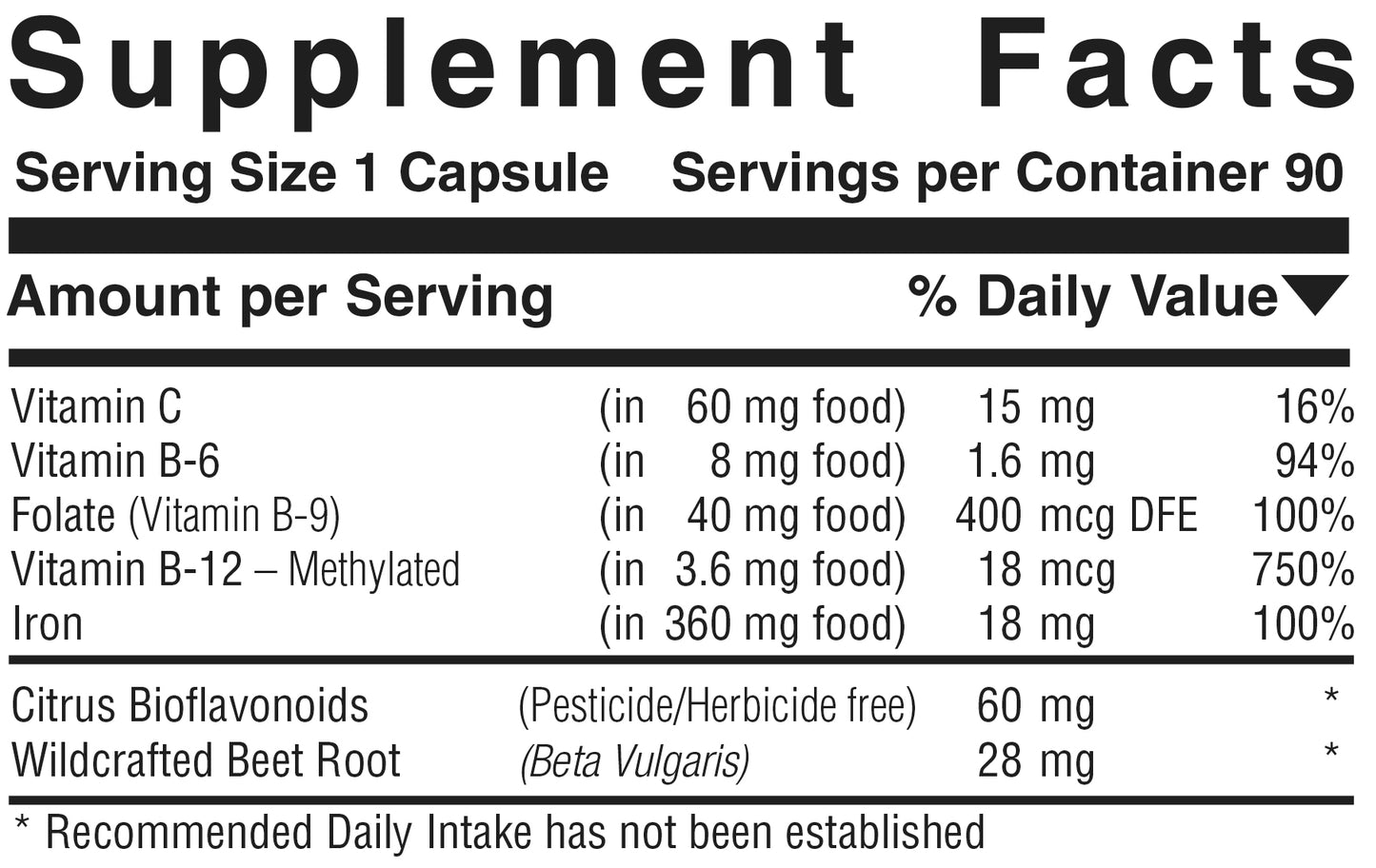 Hematic Formula™  Product #403 • 90 Capsules