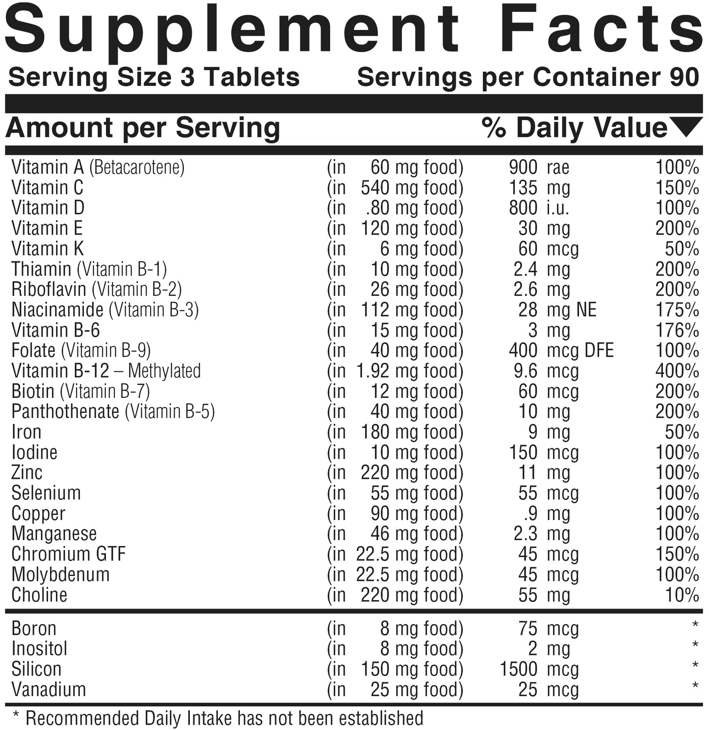 Vitamin - Mineral™ Product #815 • Large – 270 Tablets