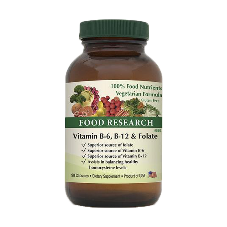 Vitamin B-6, B-12 & Folate™  Product #826 • 90 Capsules